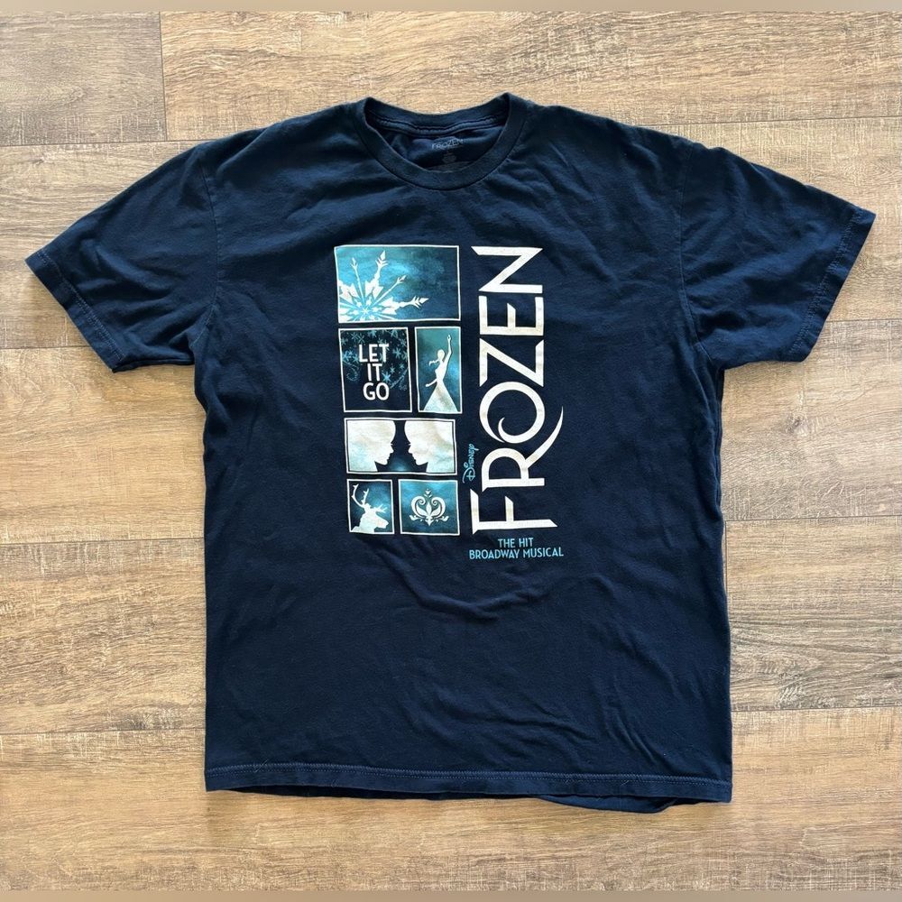 Frozen the broadway musical let it go women’s size large graphic t-shirt merch